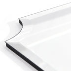 Miroir mural rectangulaire sans cadre, à bords évidés et biseautés, pour salle de bain, meuble-lavabo, chambre à coucher, bord biseauté de 1 côté - Transparent