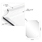 Miroir mural rectangulaire sans cadre, à bords évidés et biseautés, pour salle de bain, meuble-lavabo, chambre à coucher, bord biseauté de 1 côté - Transparent