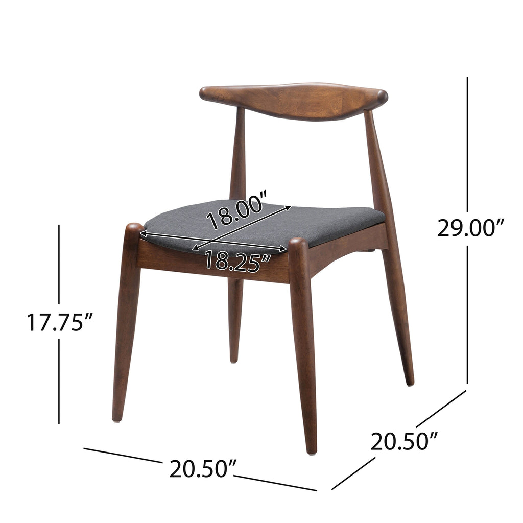 Chaises de salle à manger Francie, style moderne du milieu du siècle (lot de 2) par Christopher Knight Home - 52,1 cm L x 51,4 cm l x 75,6 cm h