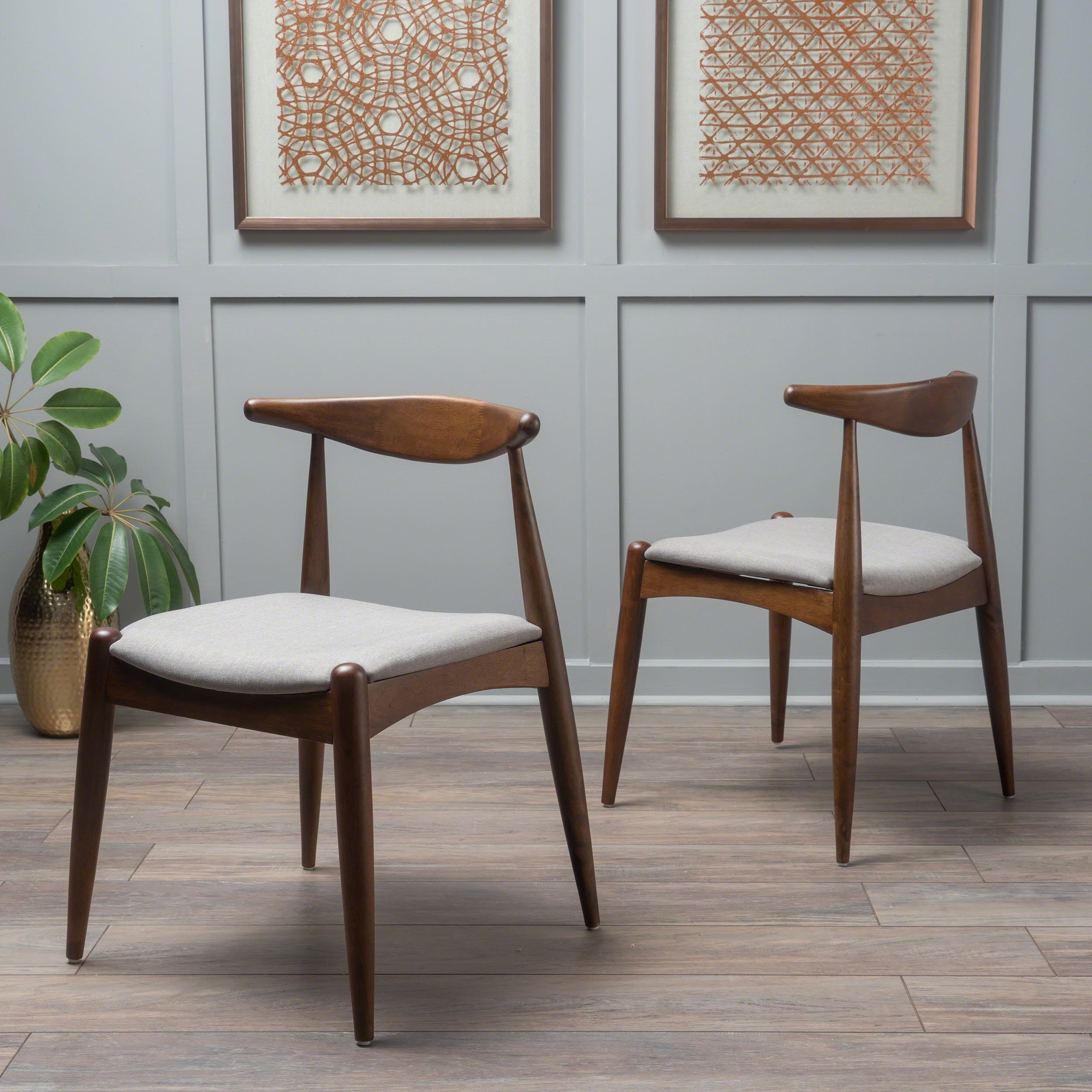 Chaises de salle à manger Francie, style moderne du milieu du siècle (lot de 2) par Christopher Knight Home - 52,1 cm L x 51,4 cm l x 75,6 cm h