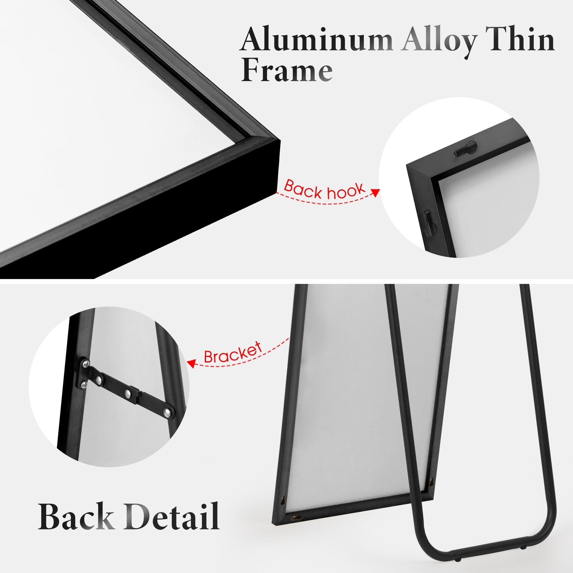 Grand miroir mural, miroir pleine longueur, miroir pour voir tout le corps.