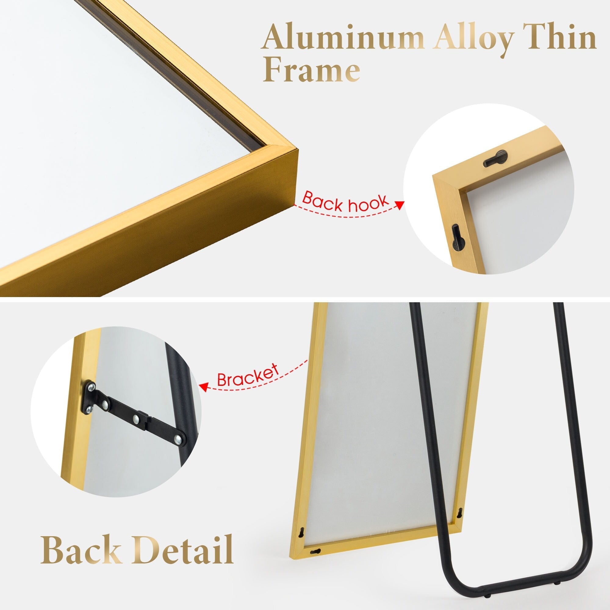 Grand miroir mural, miroir pleine longueur, miroir pour voir tout le corps.