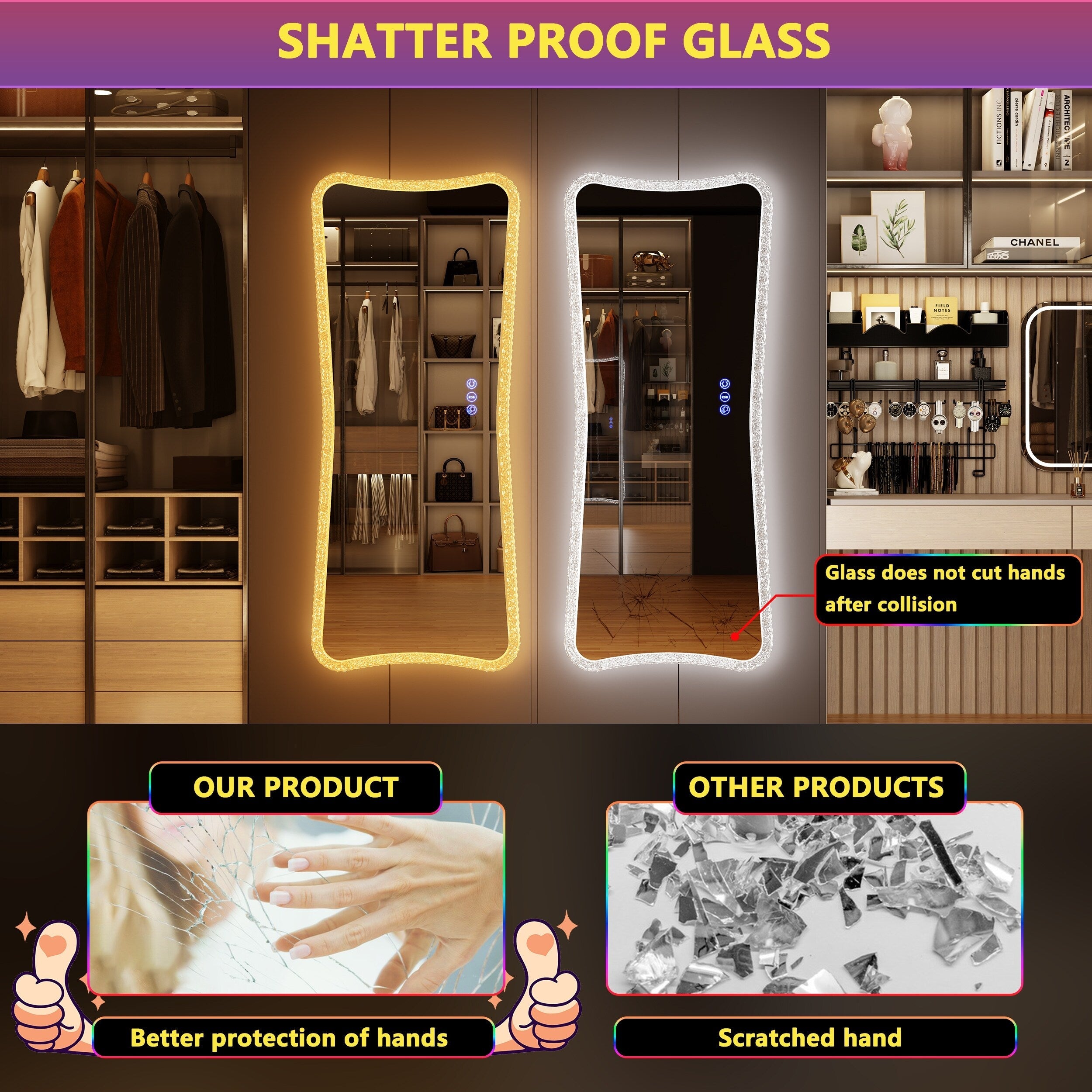 Miropieds à taille réelle avec lumières RGB - Blanc