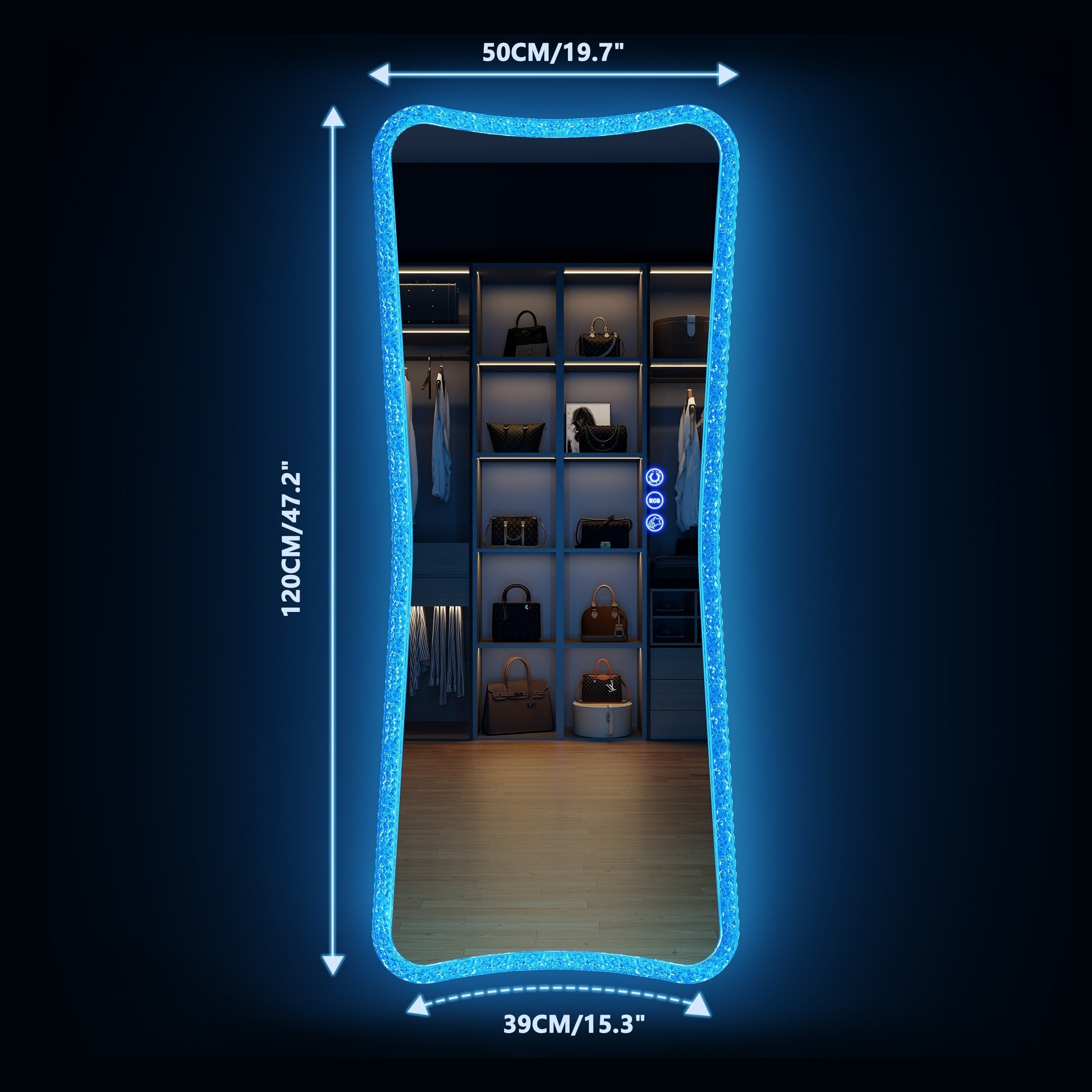 Miropieds à taille réelle avec lumières RGB - Blanc