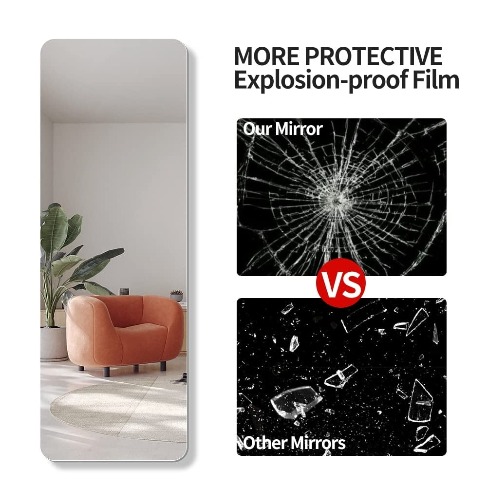 Grand miroir mural sans cadre pour voir tout le corps