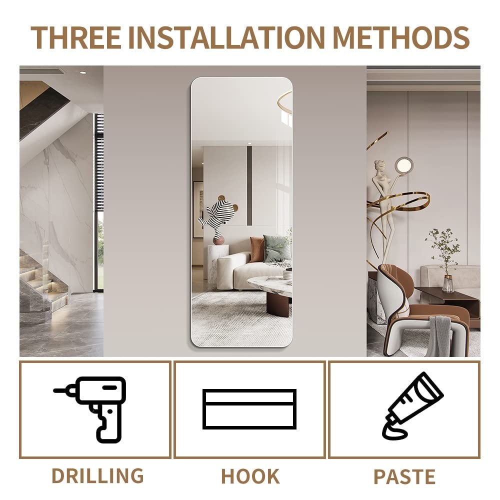 Grand miroir mural sans cadre pour voir tout le corps