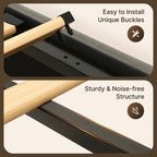 Cadre de lit coffre relevable, cadre de lit plateforme recouvert de tissu avec système de rangement hydraulique et tête de lit.