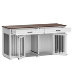 Cage à chien de style meuble, grand chenil en bois de 64,5 pouces