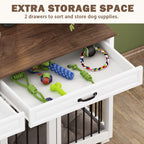 Cage à chien de style meuble, grand chenil en bois de 64,5 pouces