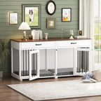Cage à chien de style meuble, grand chenil en bois de 64,5 pouces