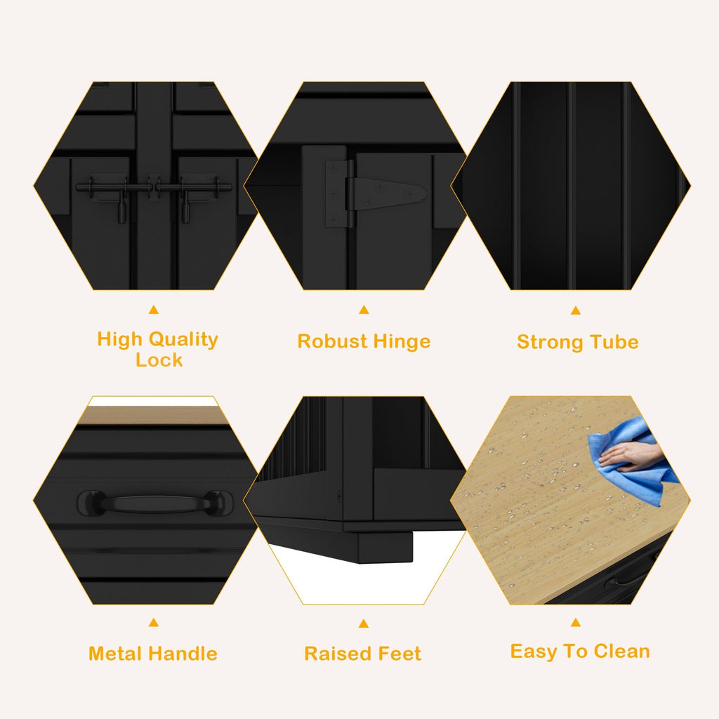 Cage à chien de style meuble, grand chenil en bois de 64,5 pouces