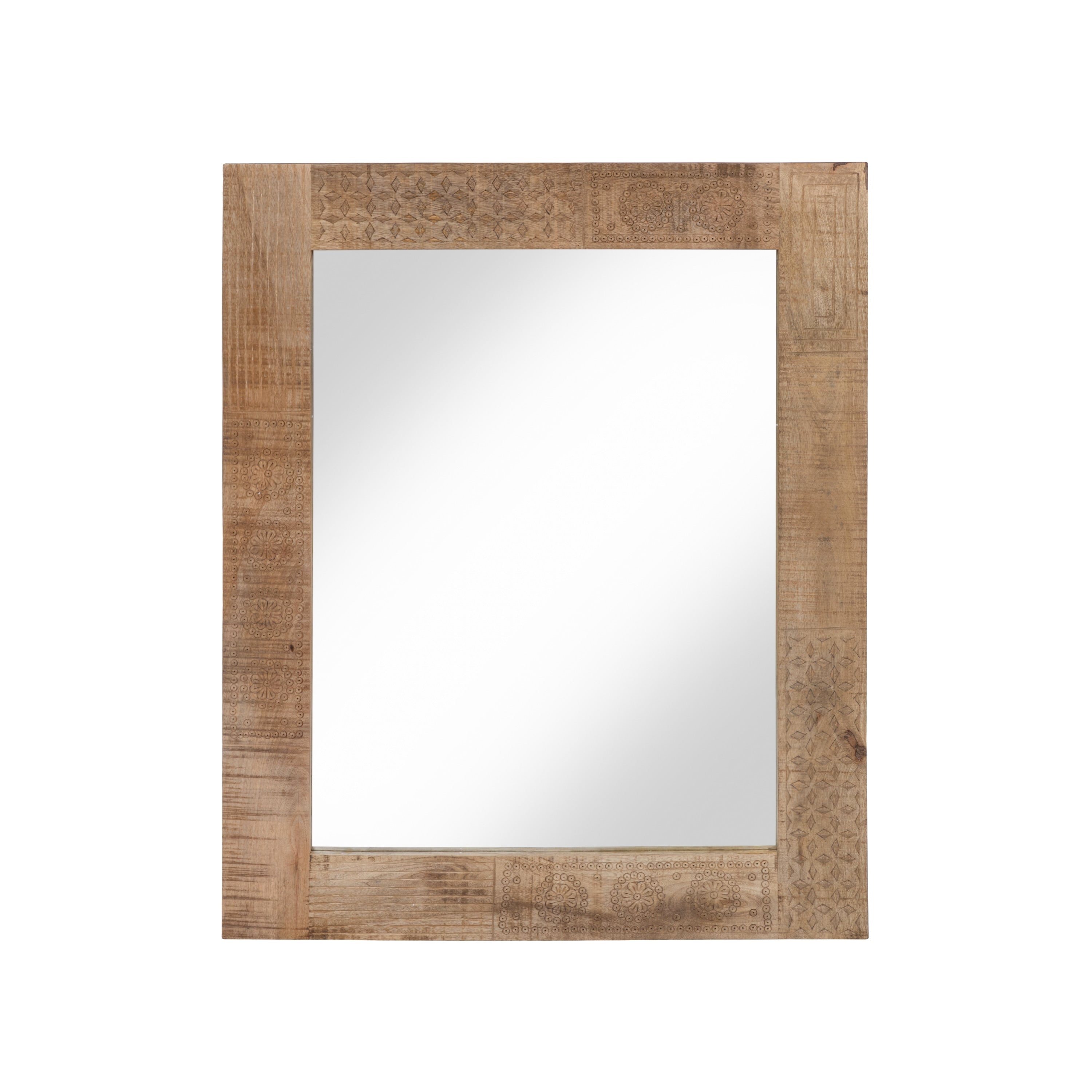 Carina Miroir mural en bois massif naturel rustique par Furniture of America