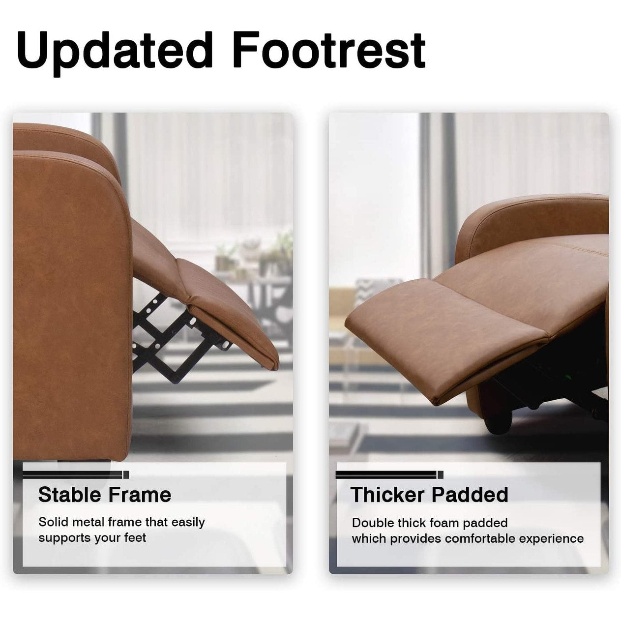 Fauteuil inclinable Furniwell en cuir PU avec assise et dossier rembourrés.