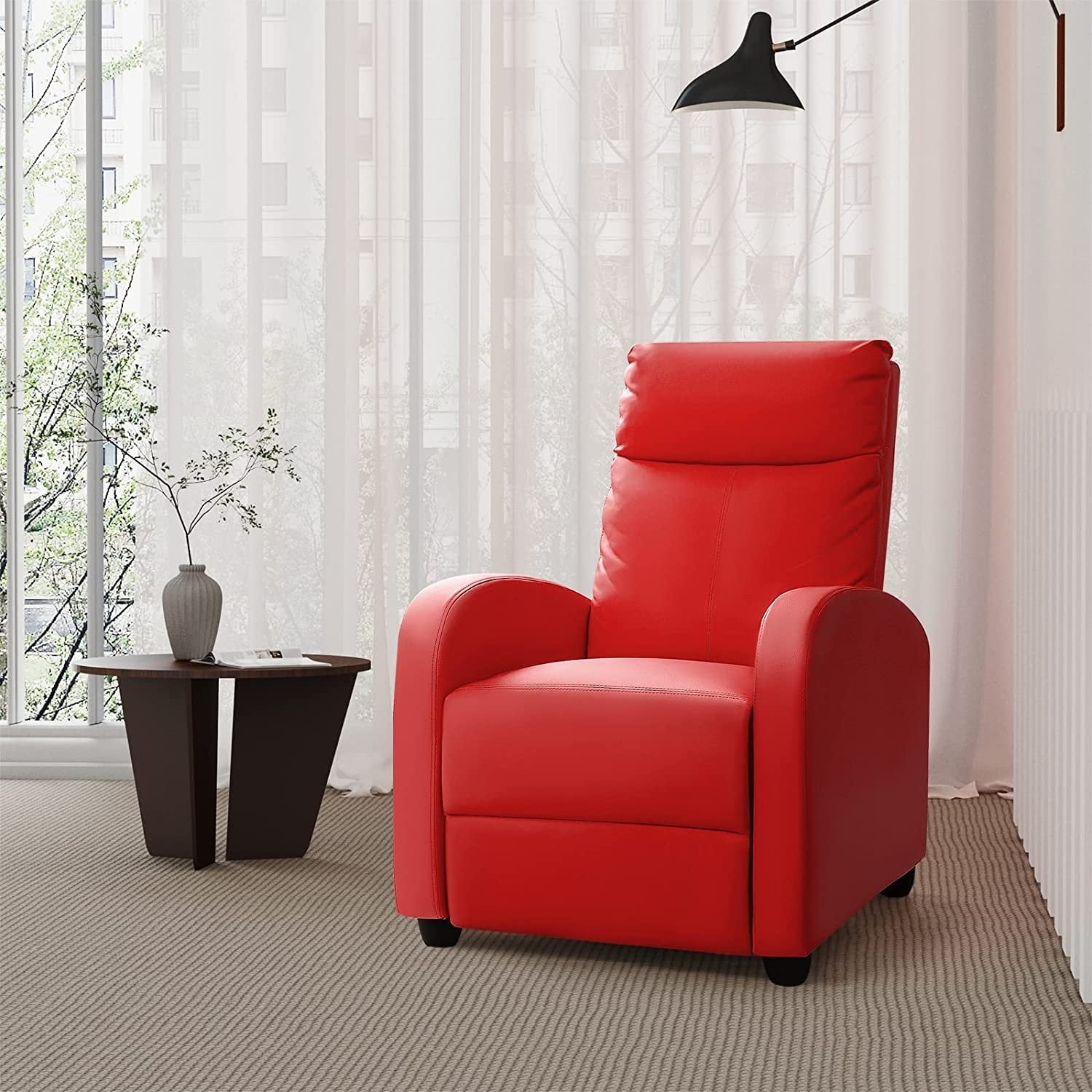 Fauteuil inclinable Furniwell en cuir PU avec assise et dossier rembourrés.