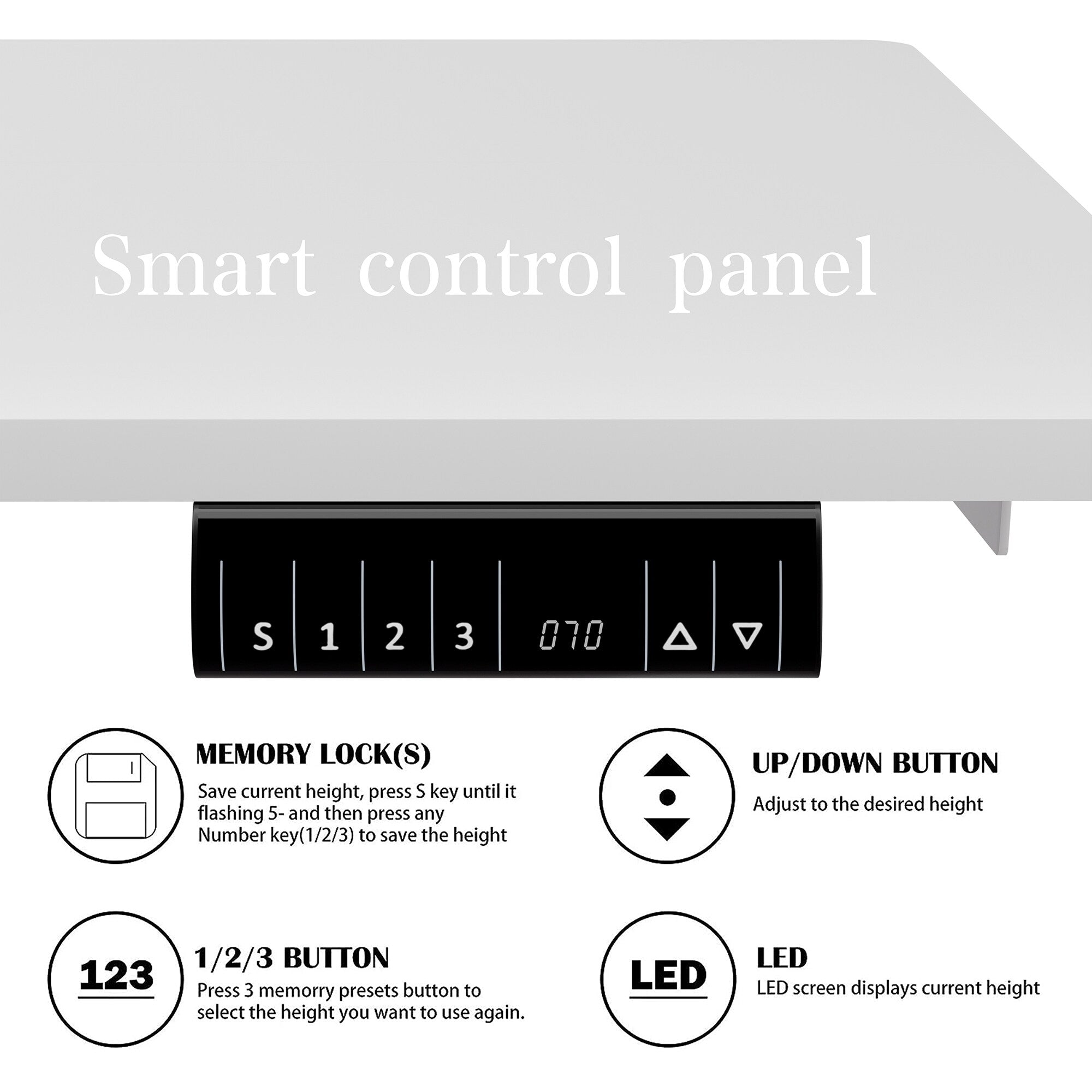 Bureau debout électrique réglable en hauteur Futzca, bureau informatique avec plateau de travail assemblé.