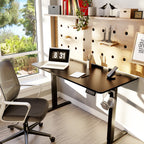 Bureau debout électrique réglable en hauteur Futzca, bureau informatique avec plateau de travail assemblé.