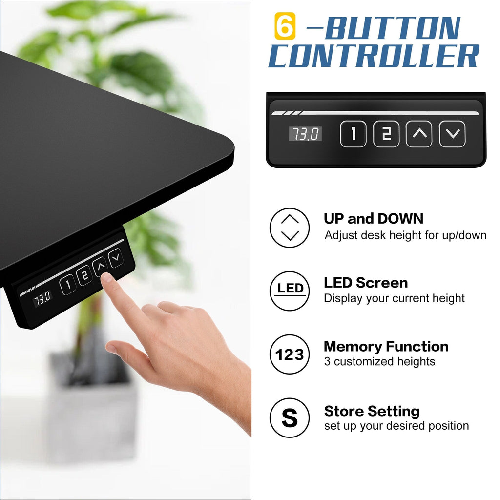 Bureau debout électrique réglable en hauteur Futzca, bureau informatique avec plateau de travail assemblé.