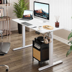 Bureau debout électrique réglable en hauteur Futzca, bureau informatique avec plateau de travail assemblé.