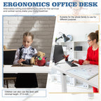 Bureau debout électrique réglable en hauteur Futzca, bureau informatique avec plateau de travail assemblé.