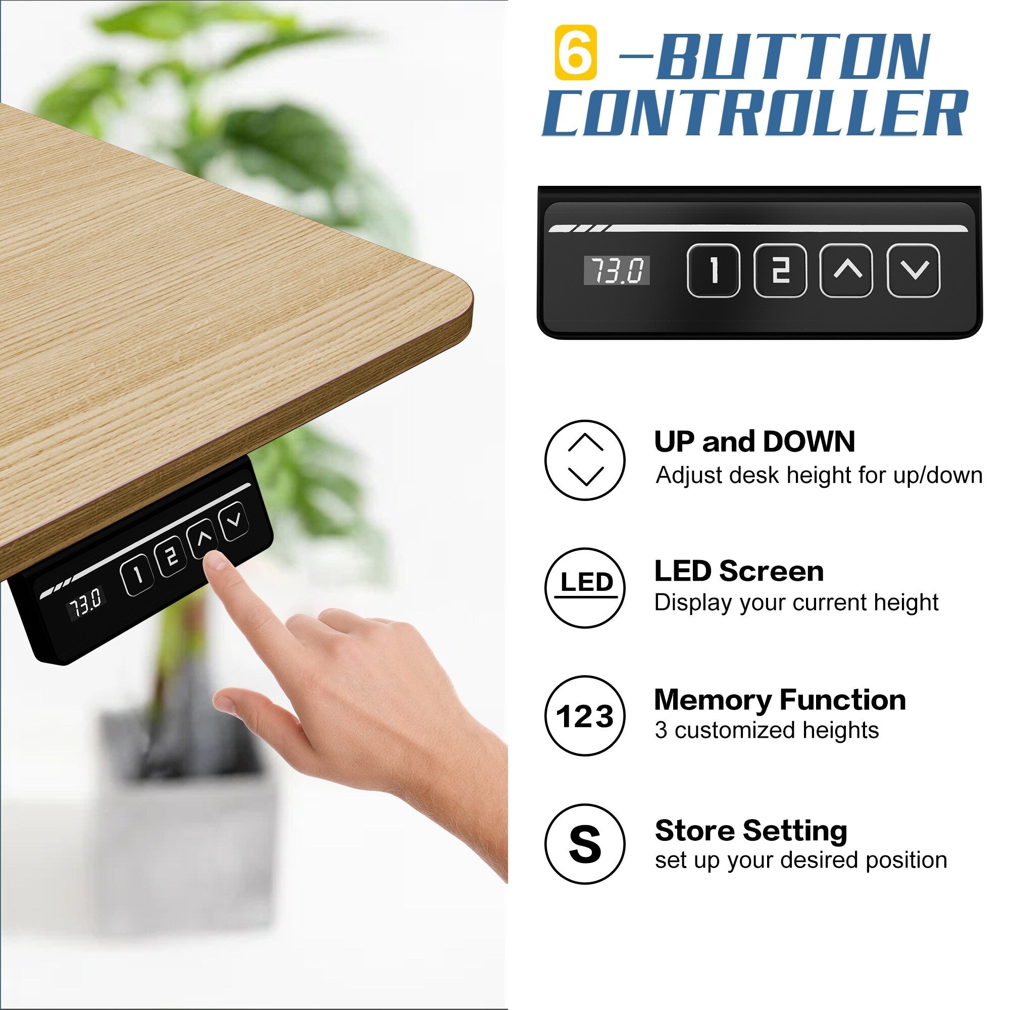 Bureau debout électrique réglable en hauteur Futzca, bureau informatique avec plateau de travail assemblé.