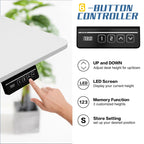 Bureau debout électrique réglable en hauteur Futzca, bureau informatique avec plateau de travail assemblé.