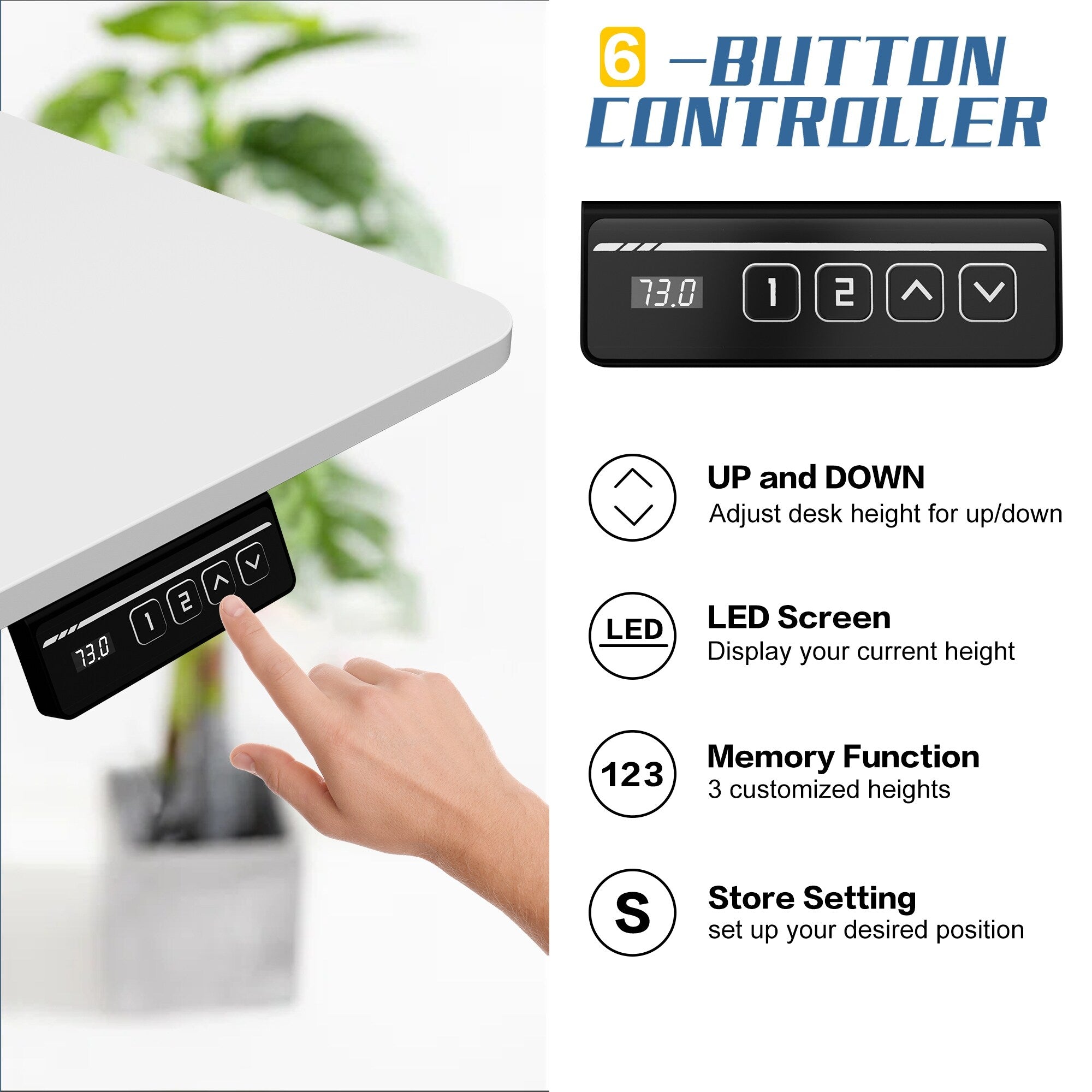 Bureau debout électrique réglable en hauteur Futzca, bureau informatique avec plateau de travail assemblé.