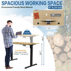 Bureau debout électrique réglable en hauteur Futzca, bureau informatique avec plateau de travail assemblé.