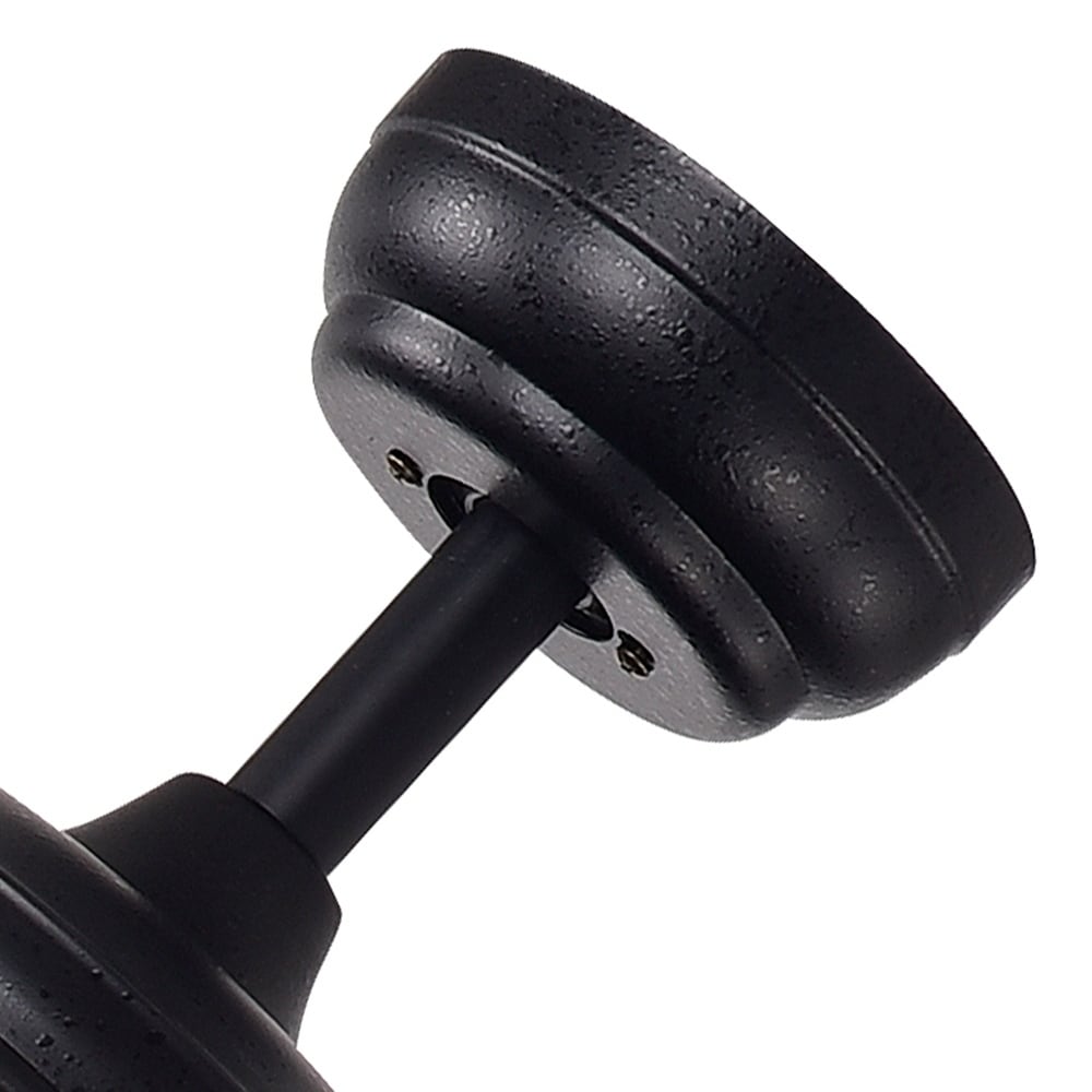 Ventilateur de plafond avec éclairage Garlow noir mat à 5 pales et lustre à coupelles en forme de fleur de cristal (avec télécommande) - Diamètre de 52 pouces