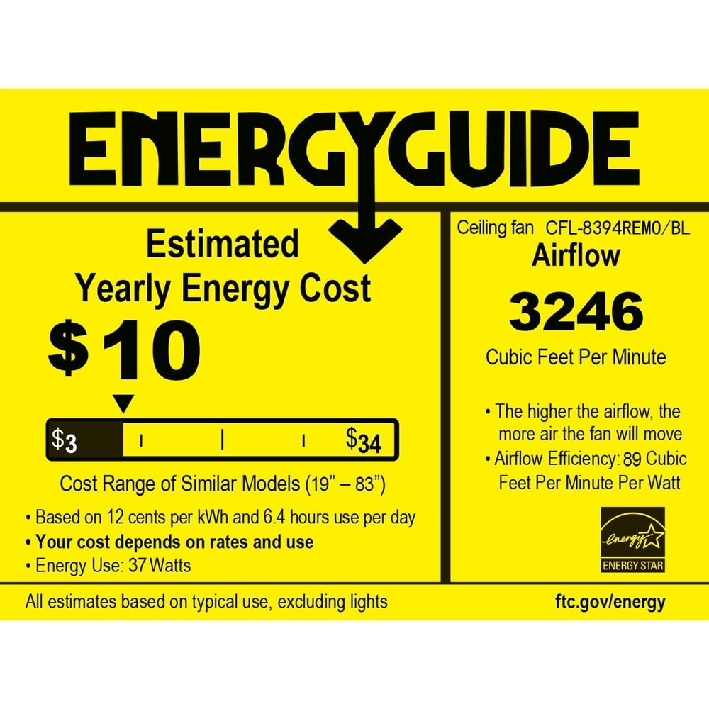 Ventilateur de plafond avec éclairage Garlow noir mat à 5 pales et lustre à coupelles en forme de fleur de cristal (avec télécommande) - Diamètre de 52 pouces