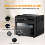 Four à convection et friteuse à vapeur Geek Chef 26 QT, 50 programmes de cuisson préprogrammés, acier inoxydable noir