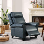 Fauteuil inclinable en cuir véritable avec dossier inclinable, accoudoirs et dossier confortables.