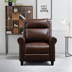 Fauteuil inclinable en cuir véritable avec dossier inclinable, accoudoirs et dossier confortables.