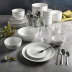 Service de table Gibson Home All U Need, 60 pièces : assiettes, bols, verrerie, fourchettes, cuillères et couteaux (pour 6 personnes)