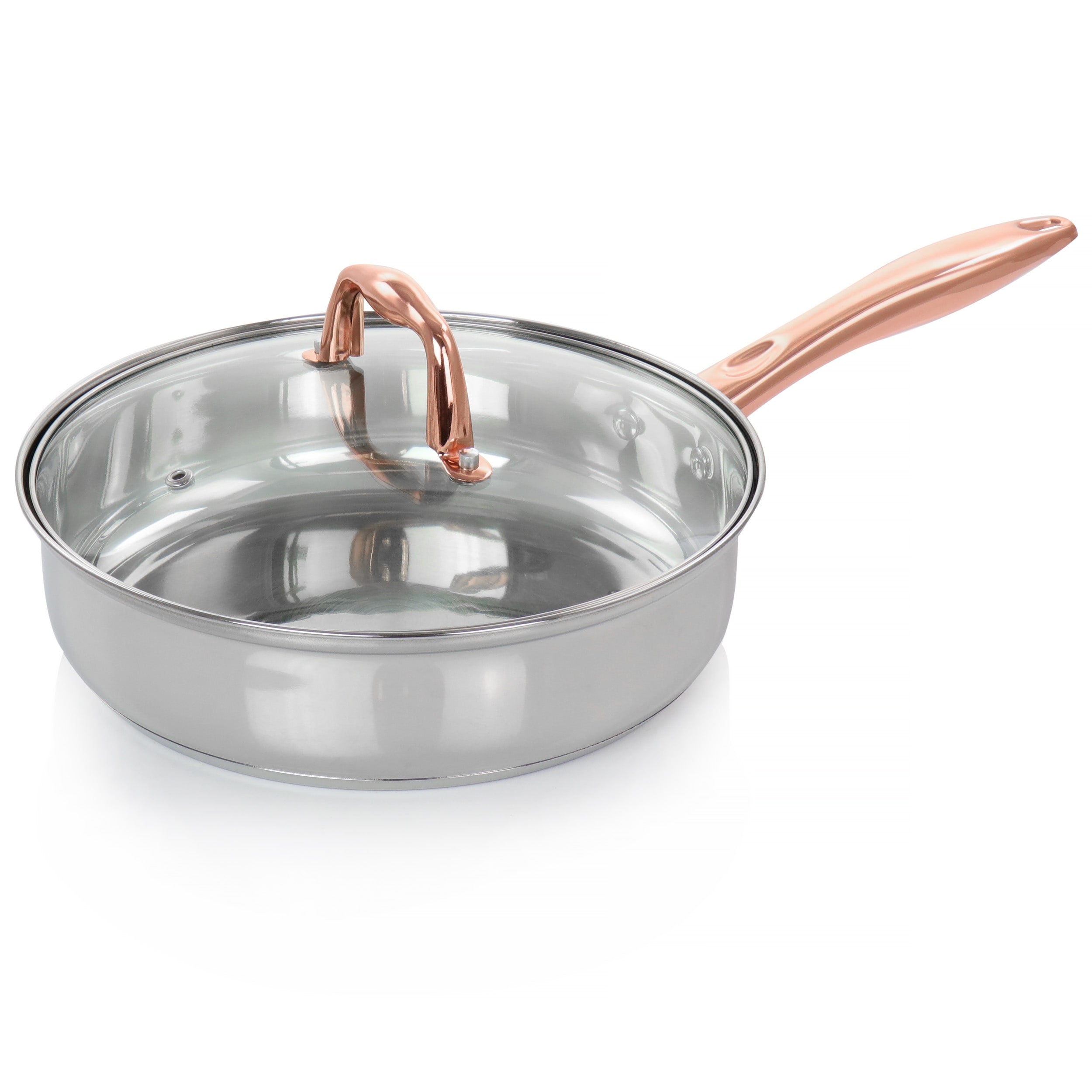 Ensemble de cuisine Gibson Home Bransonville en acier inoxydable, 8 pièces, chromé et bronze.