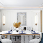 Miroir mural décoratif en forme de diamant avec strass scintillants