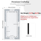 Miroir mural décoratif en forme de diamant avec strass scintillants