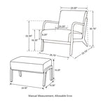 Glitzhome Fauteuil d'appoint en cuir PU moderne de milieu de siècle, 30,75H avec coussin - 25,75L x 33,75P x 30,75H