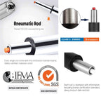 Glitzhome Chaise de bureau pivotante à rotule en simili cuir réglable de 48 pouces, style milieu de siècle