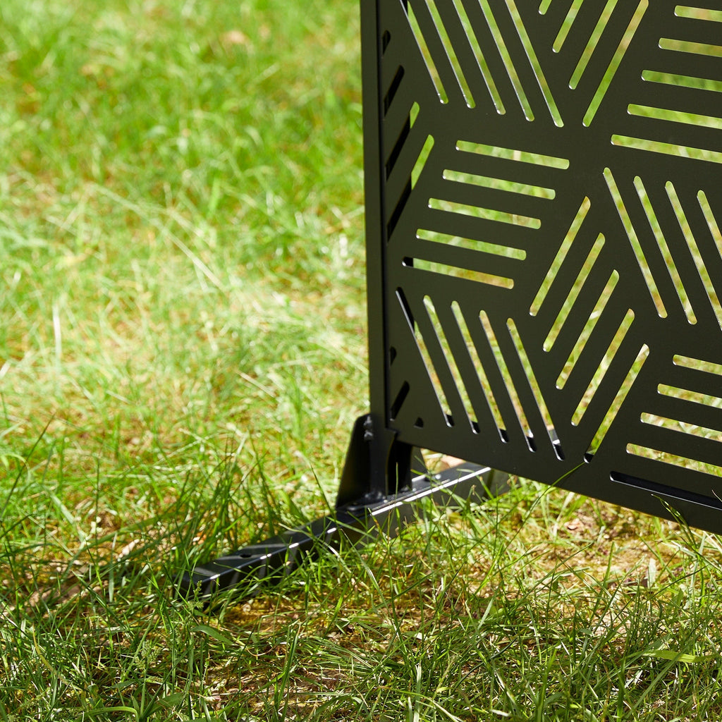 Glitzhome Écran de séparation de pièce, pare-brise à 3 panneaux, motif floral galvanisé, 6 pieds