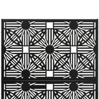 Glitzhome Écran de séparation de pièce, pare-brise à 3 panneaux, motif floral galvanisé, 6 pieds