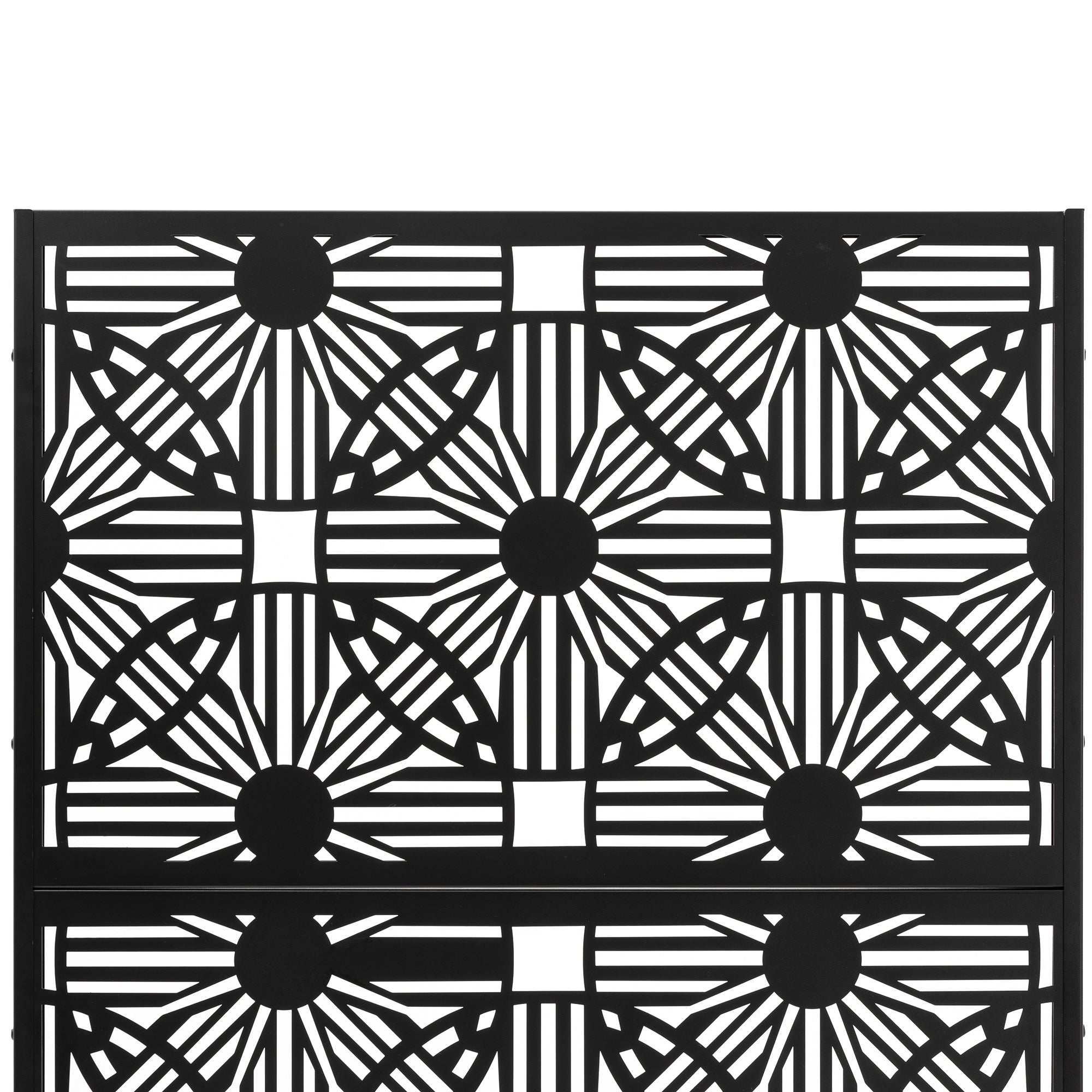 Glitzhome Écran de séparation de pièce, pare-brise à 3 panneaux, motif floral galvanisé, 6 pieds