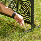 Glitzhome Écran de séparation de pièce, pare-brise à 3 panneaux, motif floral galvanisé, 6 pieds