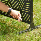 Glitzhome Écran de séparation de pièce, pare-brise à 3 panneaux, motif floral galvanisé, 6 pieds