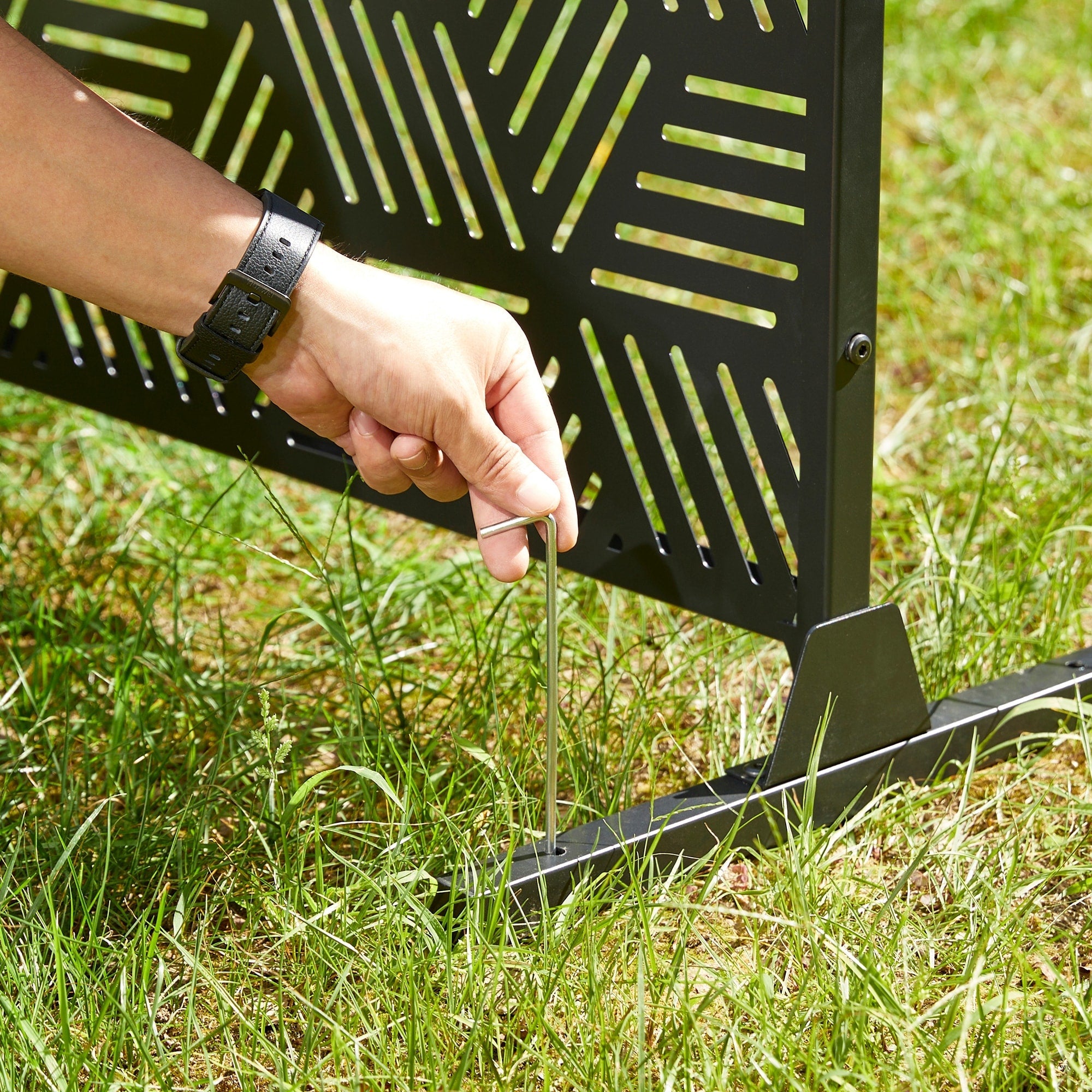 Glitzhome Écran de séparation de pièce, pare-brise à 3 panneaux, motif floral galvanisé, 6 pieds