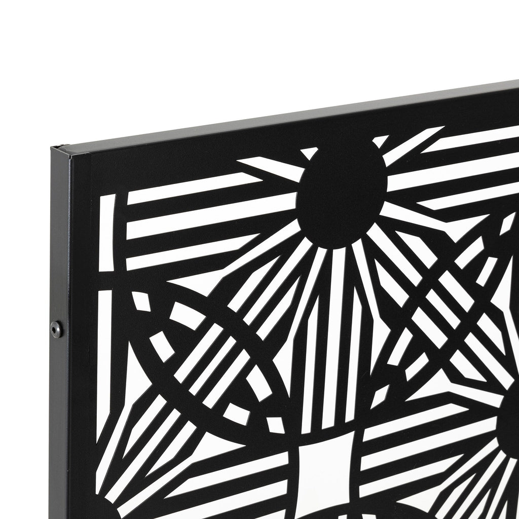 Glitzhome Écran de séparation de pièce, pare-brise à 3 panneaux, motif floral galvanisé, 6 pieds