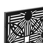 Glitzhome Écran de séparation de pièce, pare-brise à 3 panneaux, motif floral galvanisé, 6 pieds