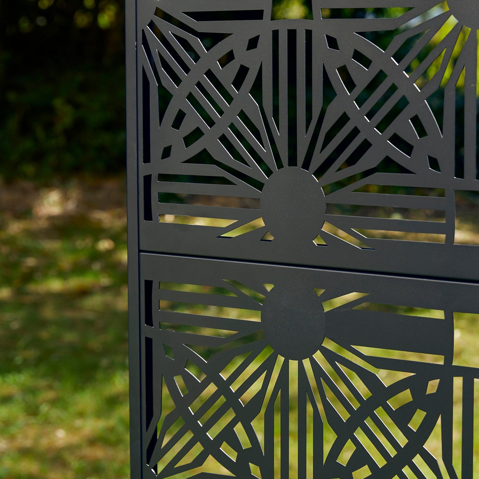 Glitzhome Écran de séparation de pièce, pare-brise à 3 panneaux, motif floral galvanisé, 6 pieds