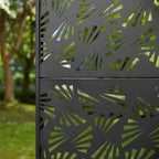 Glitzhome Écran de séparation de pièce, pare-brise à 3 panneaux, motif floral galvanisé, 6 pieds