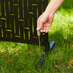 Glitzhome Écran de séparation de pièce, pare-brise à 3 panneaux, motif floral galvanisé, 6 pieds