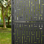 Glitzhome Écran de séparation de pièce, pare-brise à 3 panneaux, motif floral galvanisé, 6 pieds